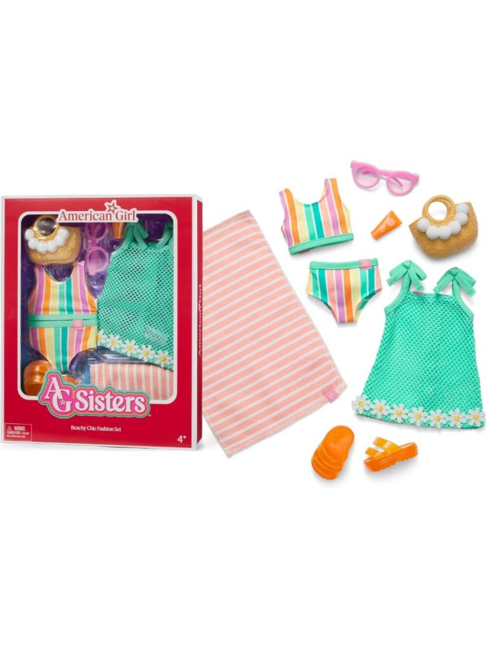 Beachy Chic Fashion Set for 14.5" Dolls - 8-Piece Doll Clothes, Ages 4